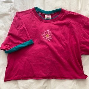 Flower crop top, hand stitched